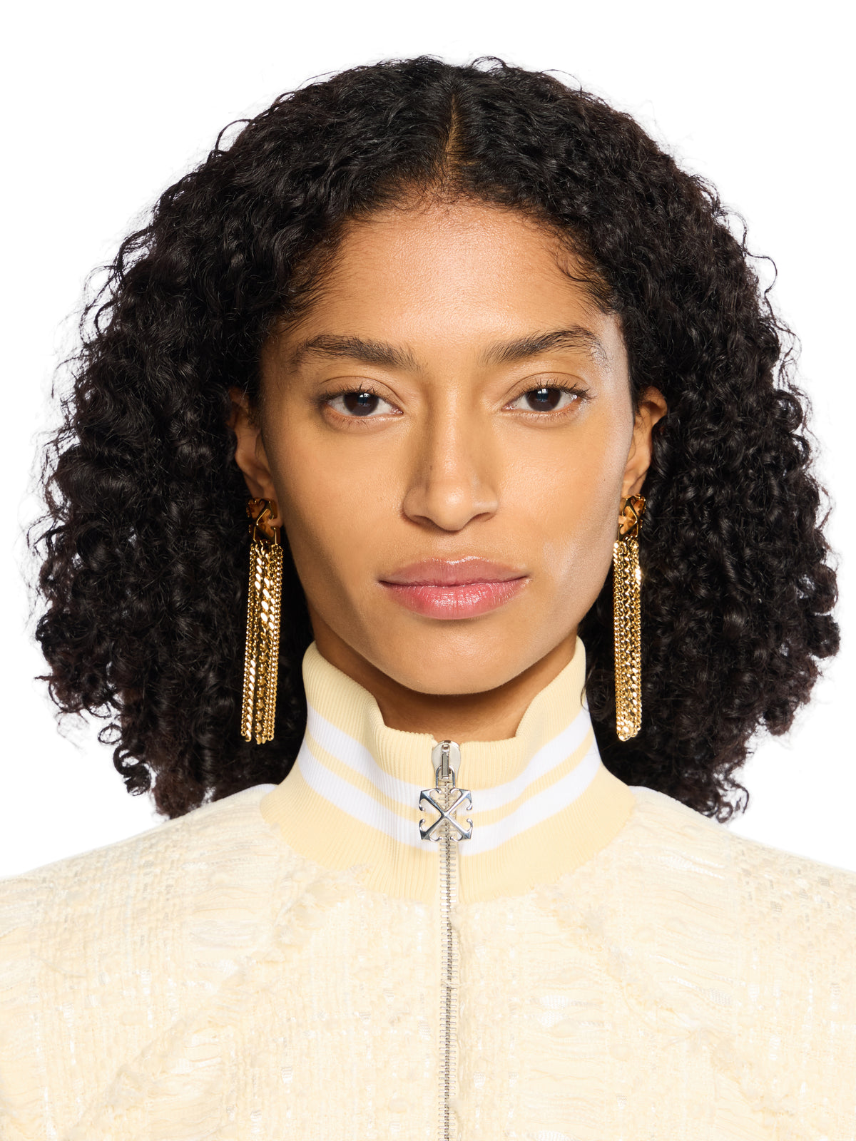 OFF WHITE Arrow Chain Pendant Earrings GOLD - NO COLOR OWOD2A1F25MET001