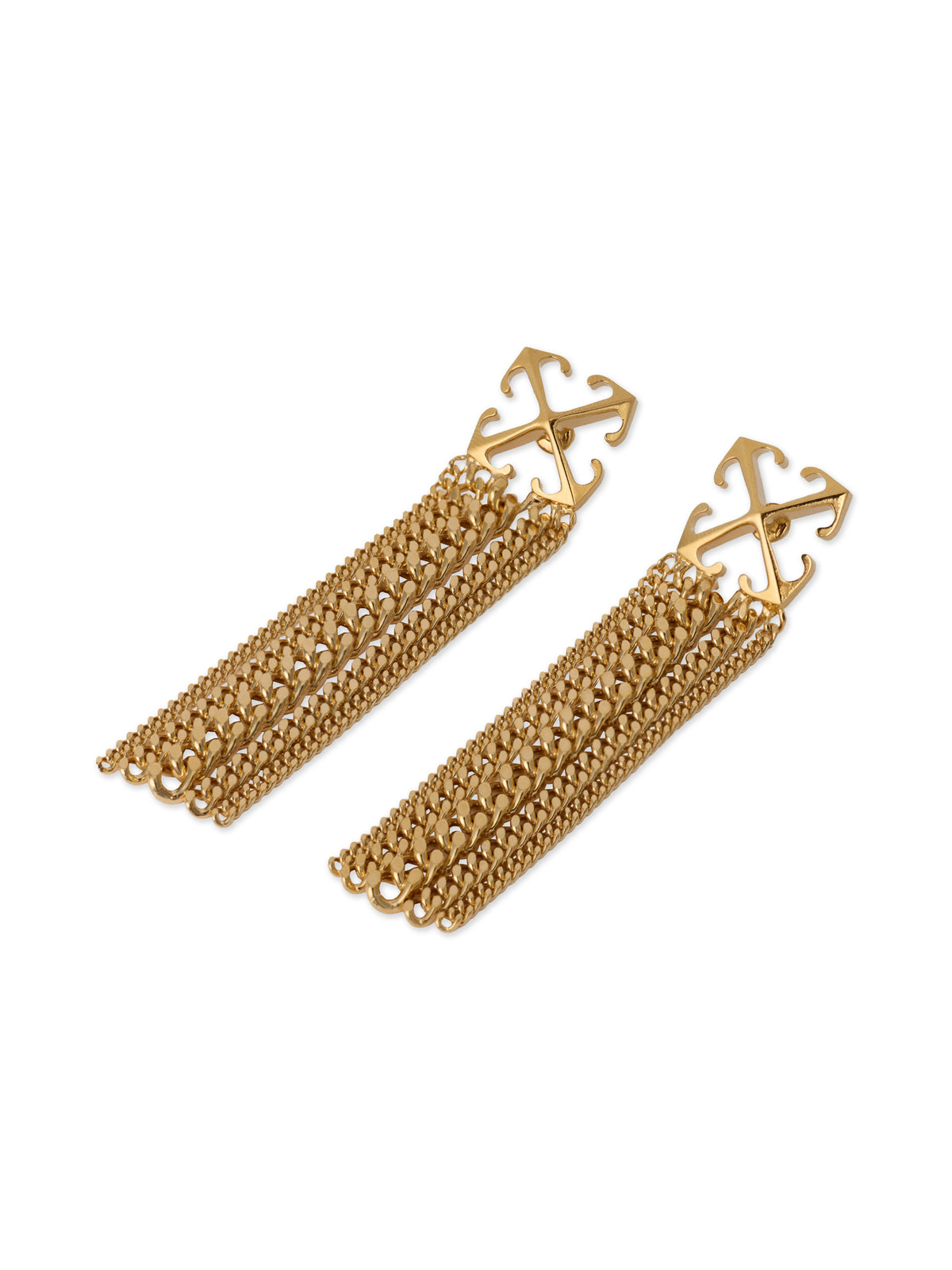 OFF WHITE Arrow Chain Pendant Earrings GOLD - NO COLOR OWOD2A1F25MET001