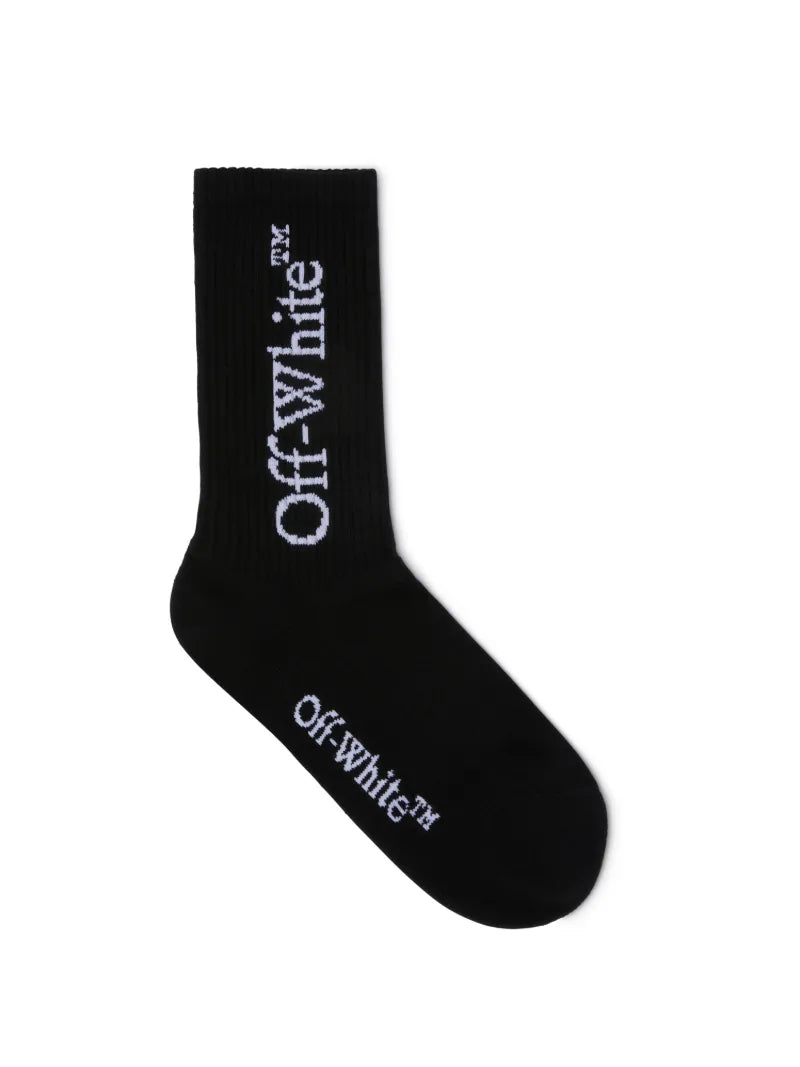 OFF WHITE Mid Bookish Calf Socks BLACK WHITE OWRA035C99KNI001