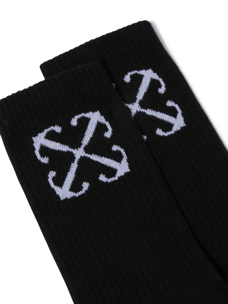 OFF WHITE ARROW MID SOCKS BLACK OWRA039C99KNI001