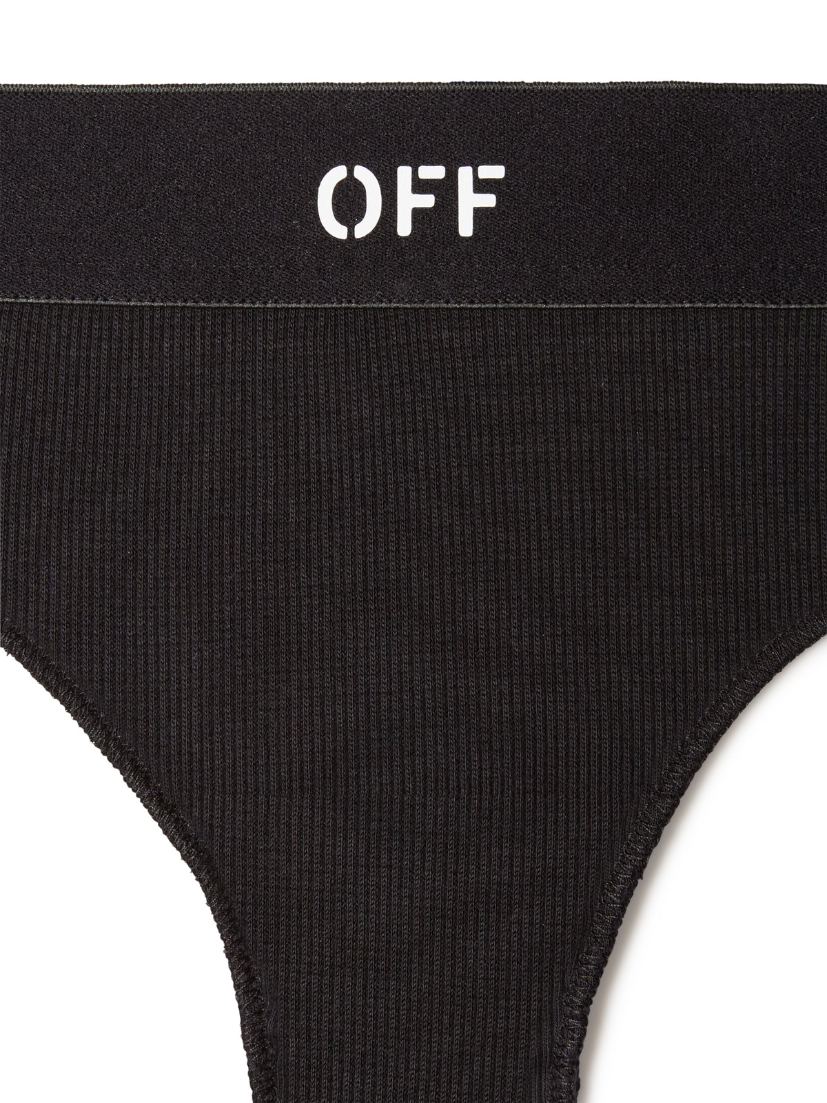 OFF WHITE OFF RIB BRAZILIAN PANTIES BLACK - WHITE OWUC002S25JER001