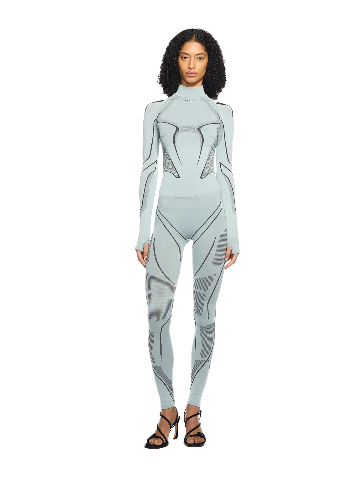 OFF WHITE Seamless Race Pants MISTY BLUE-BLACK OWVG03CW25KNI002