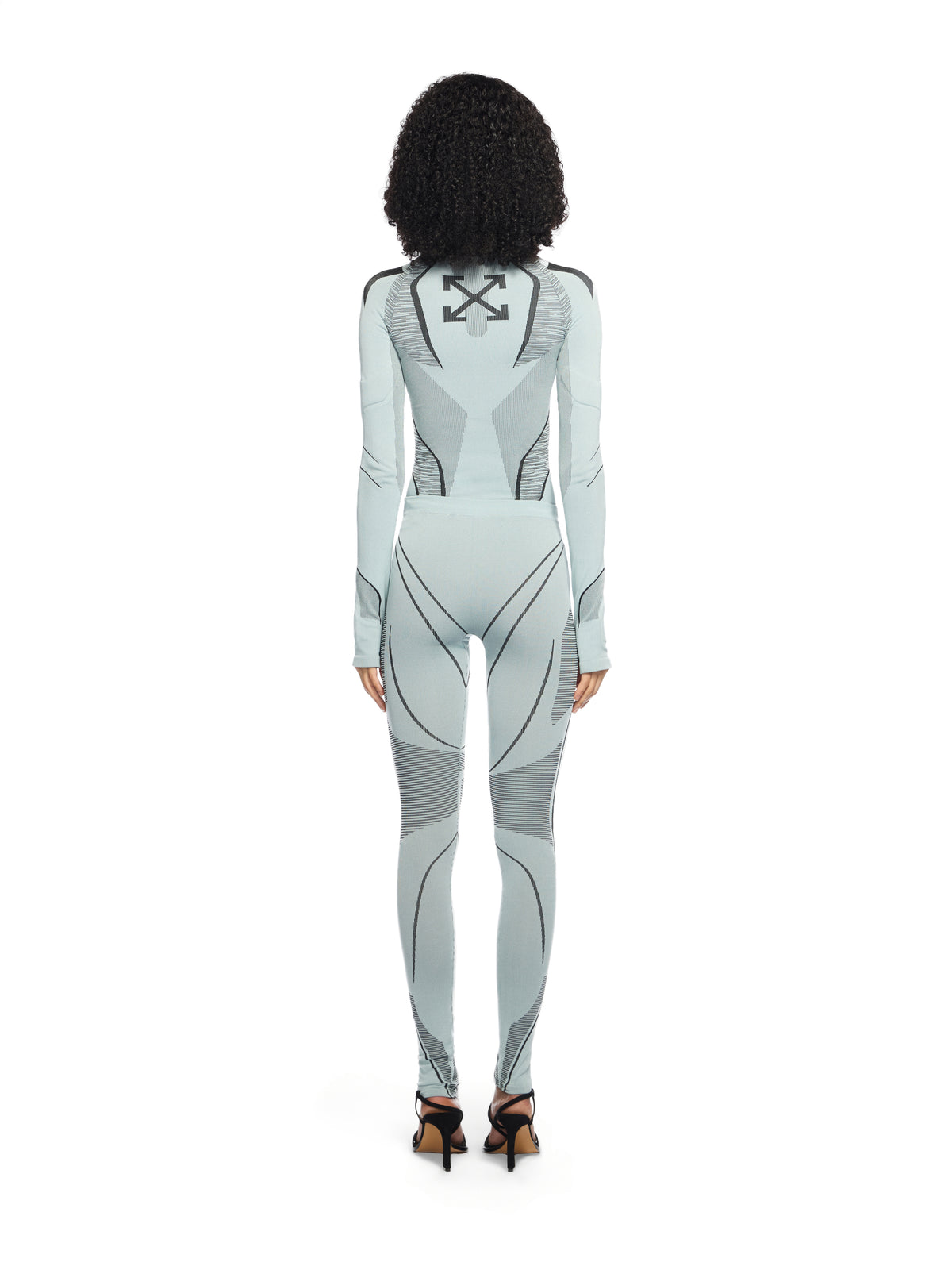 OFF WHITE Seamless Race Pants MISTY BLUE-BLACK OWVG03CW25KNI002