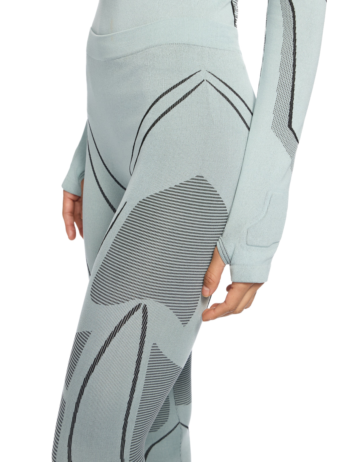 OFF WHITE Seamless Race Pants MISTY BLUE-BLACK OWVG03CW25KNI002