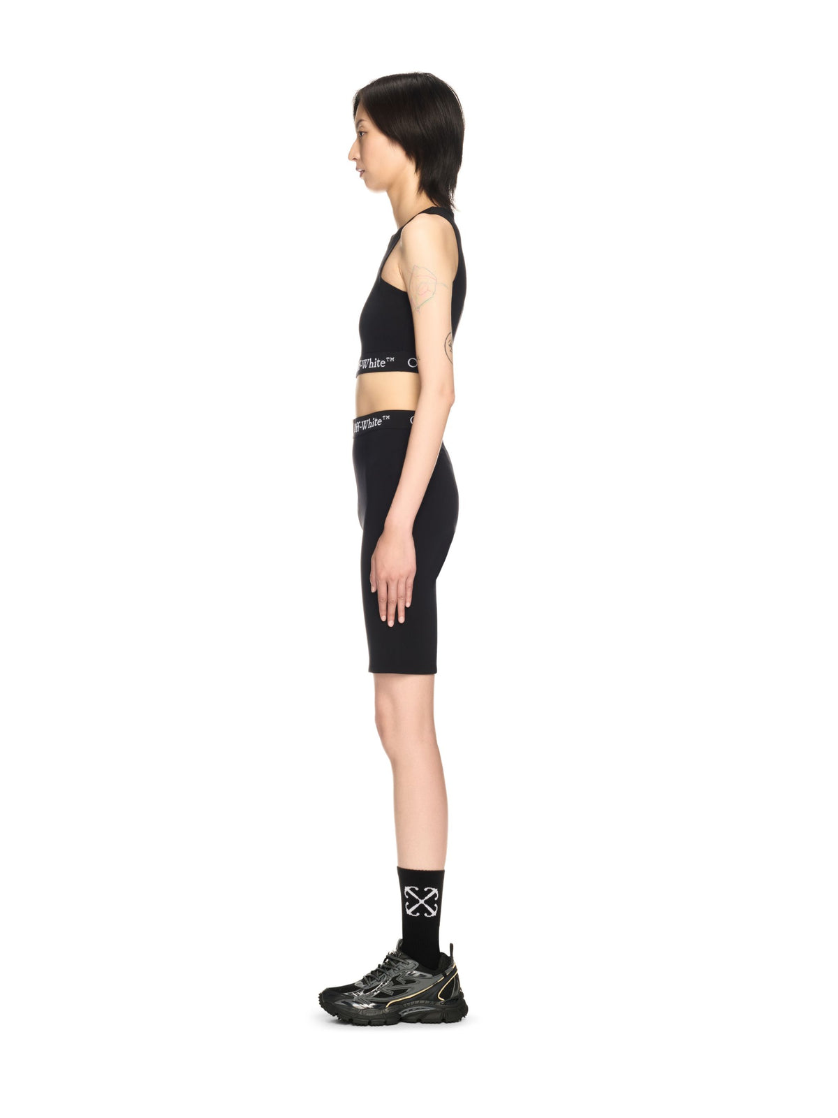 OFF WHITE Logoband Zipped Shorts BLACK OWVH029S25JER001