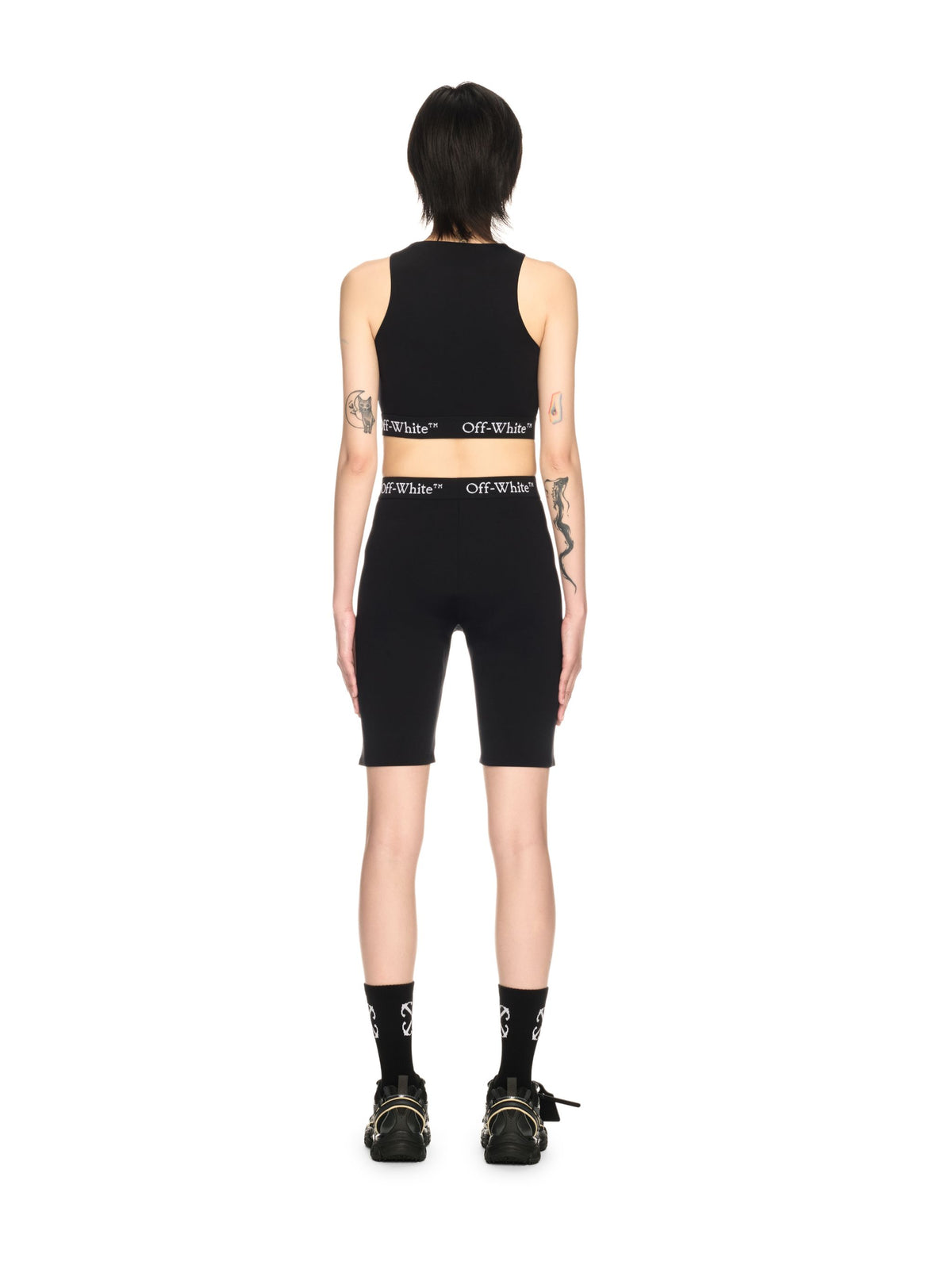 OFF WHITE Logoband Zipped Shorts BLACK OWVH029S25JER001