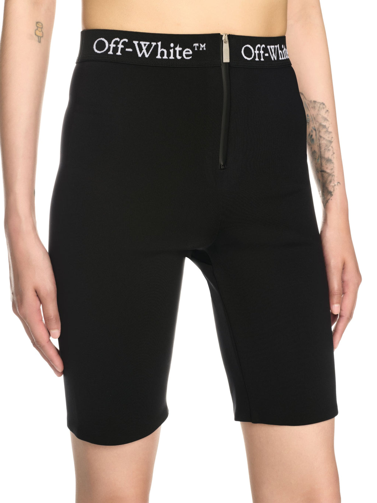 OFF WHITE Logoband Zipped Shorts BLACK OWVH029S25JER001