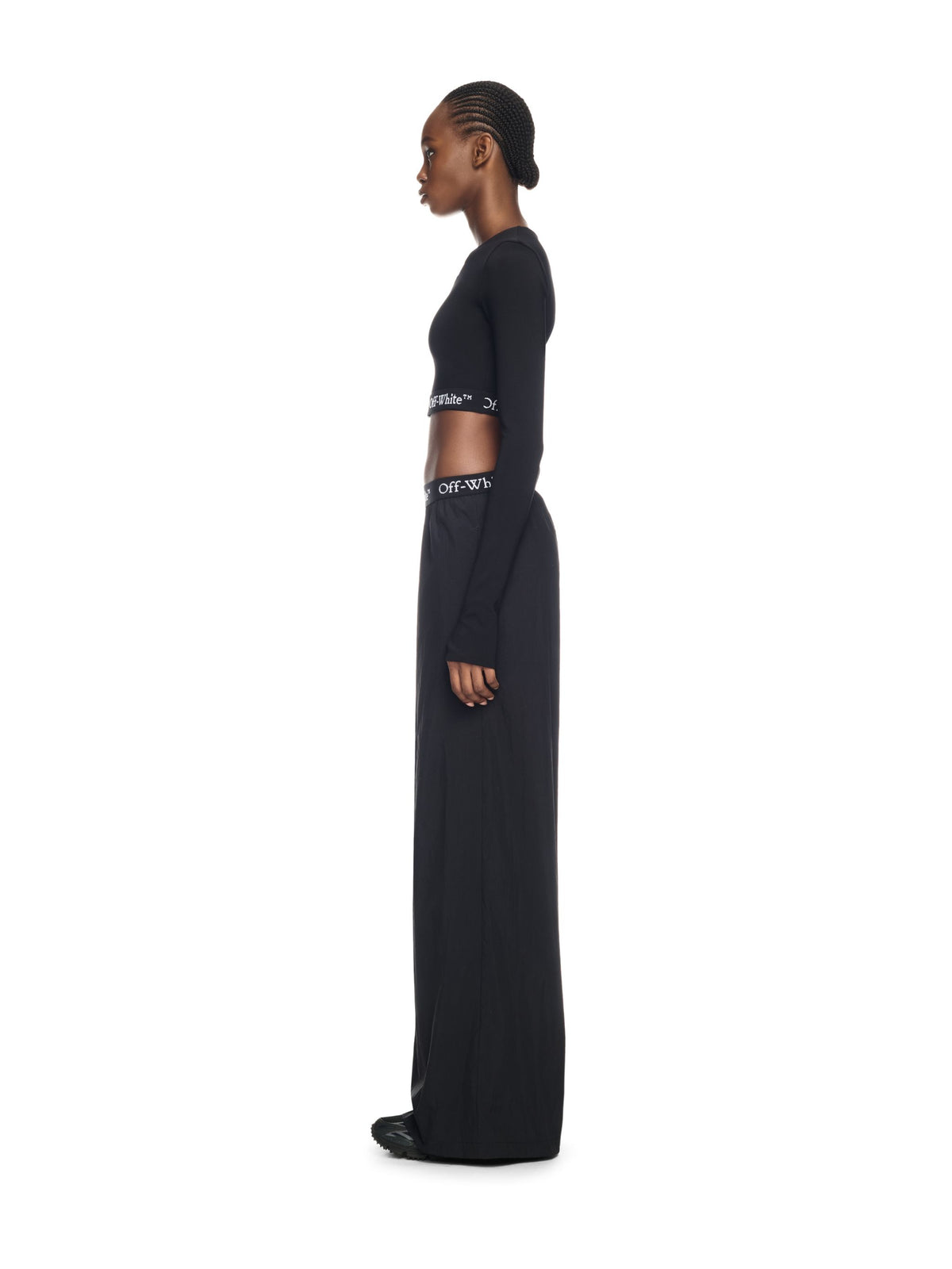 OFF WHITE Logoband Nylon Pant BLACK OWVI016S25FAB001