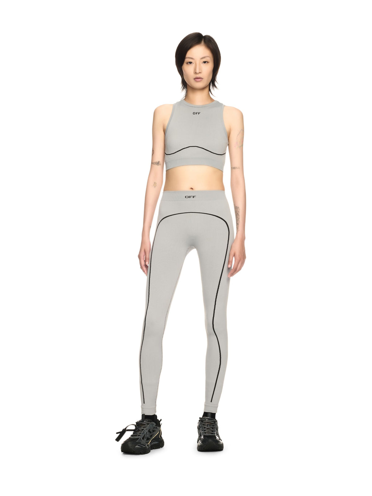 Gray Stamp Seamless Top