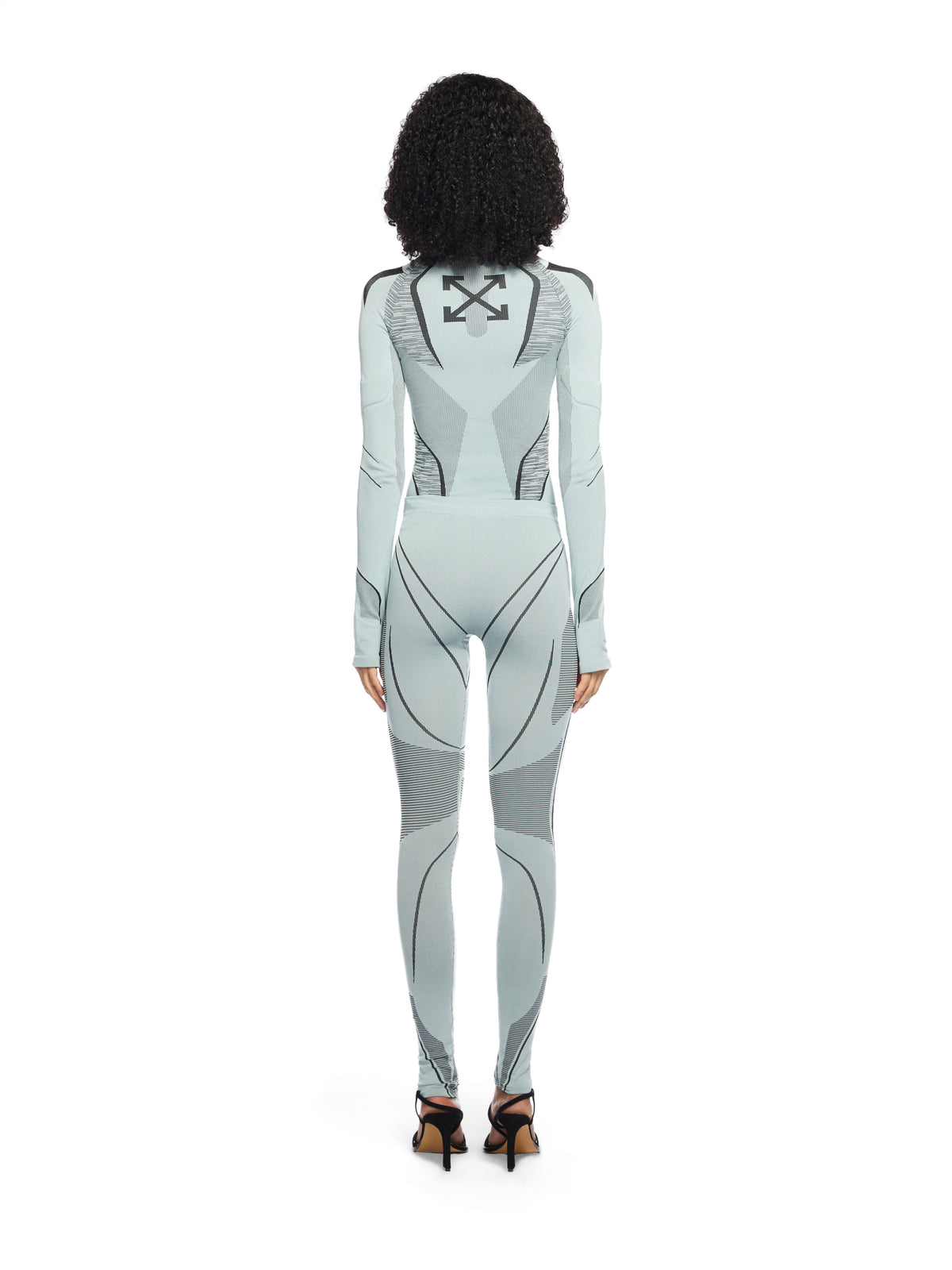 OFF WHITE Seamless Race Top MISTY BLUE-BLACK OWVO05SW25KNI001