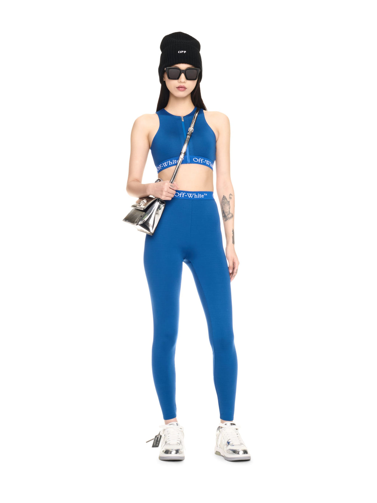 OFF WHITE Logoband Leggings BLUE OWVV003F24JER001