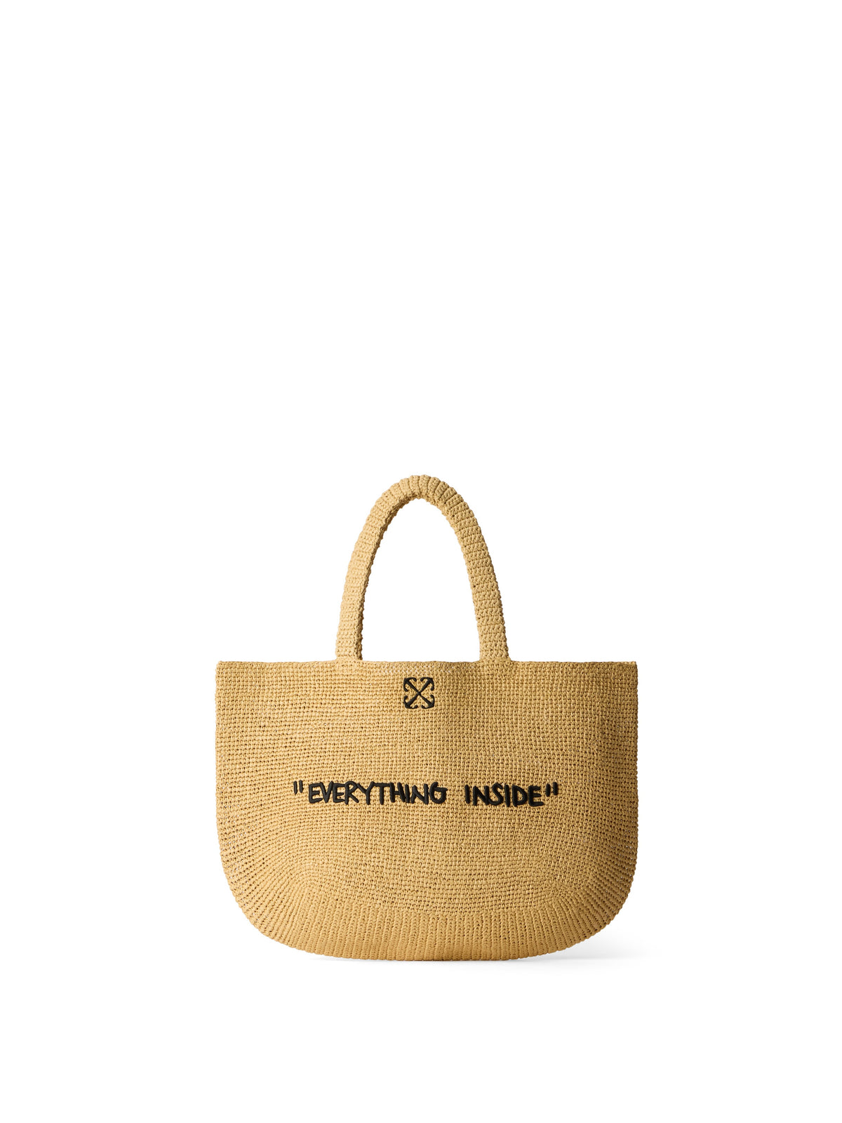 Jitney Quote Raffia Tote Bag