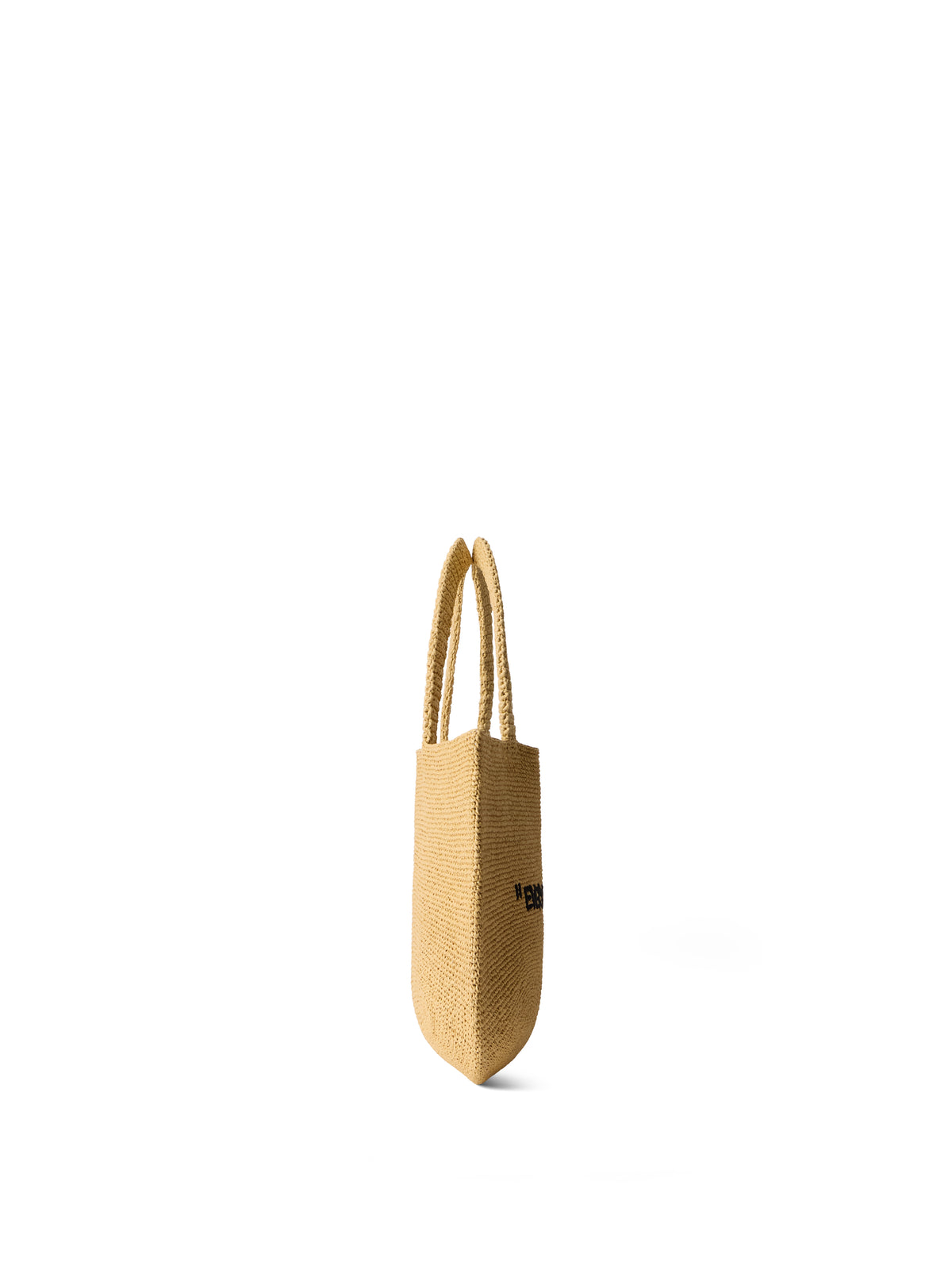 OFF WHITE Jitney Quote Raffia Tote Bag SAND OWWNA15F26FB01
