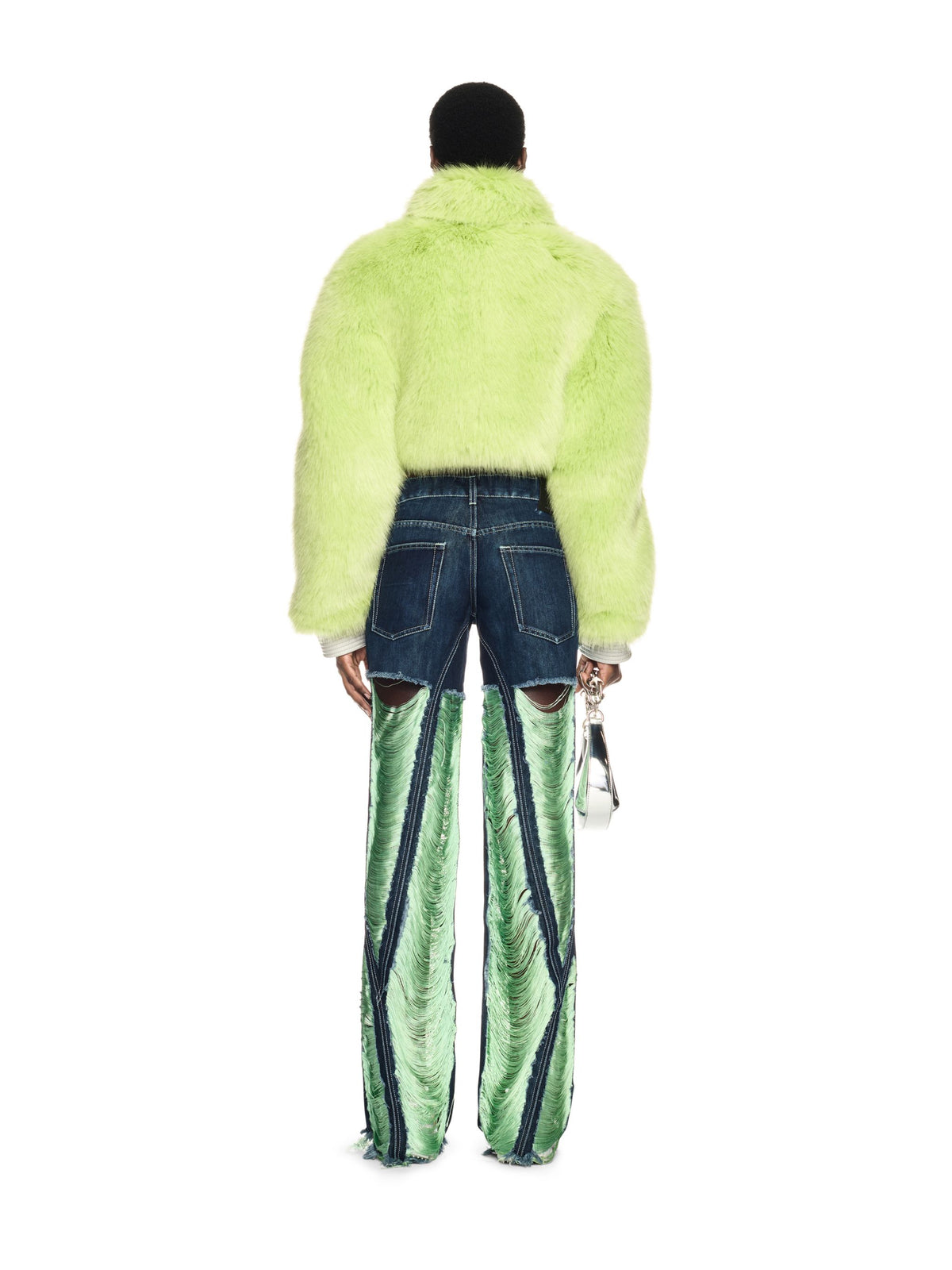 OFF WHITE Shredded Denim 5Pkt Pants BLUE OWYA065W24DEN001