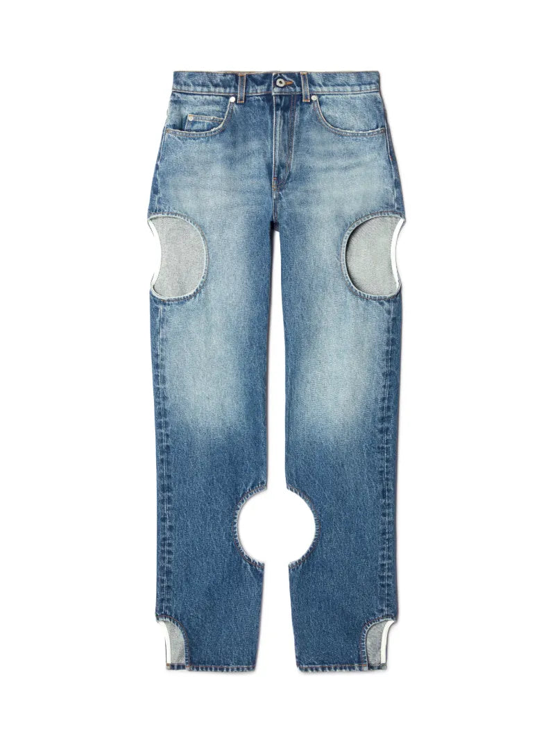 OFF WHITE DENIM METEOR PANTS BLUE OWYA06AC99DEN001