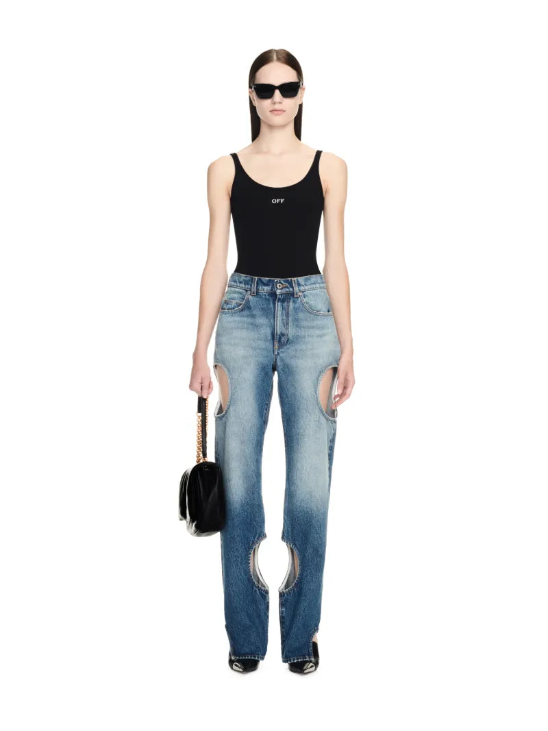 OFF WHITE DENIM METEOR PANTS BLUE OWYA06AC99DEN001