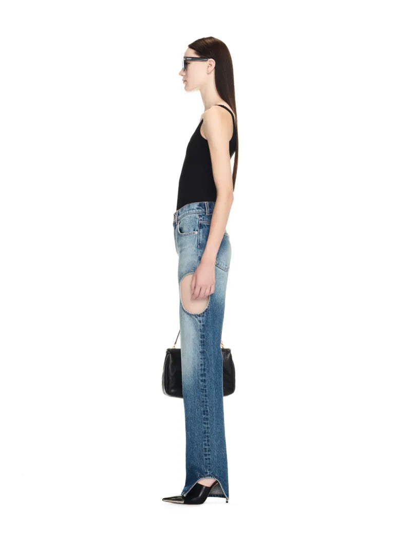 OFF WHITE DENIM METEOR PANTS BLUE OWYA06AC99DEN001