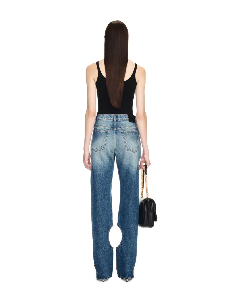 OFF WHITE DENIM METEOR PANTS BLUE OWYA06AC99DEN001